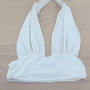 Edikted open backed cropped white top